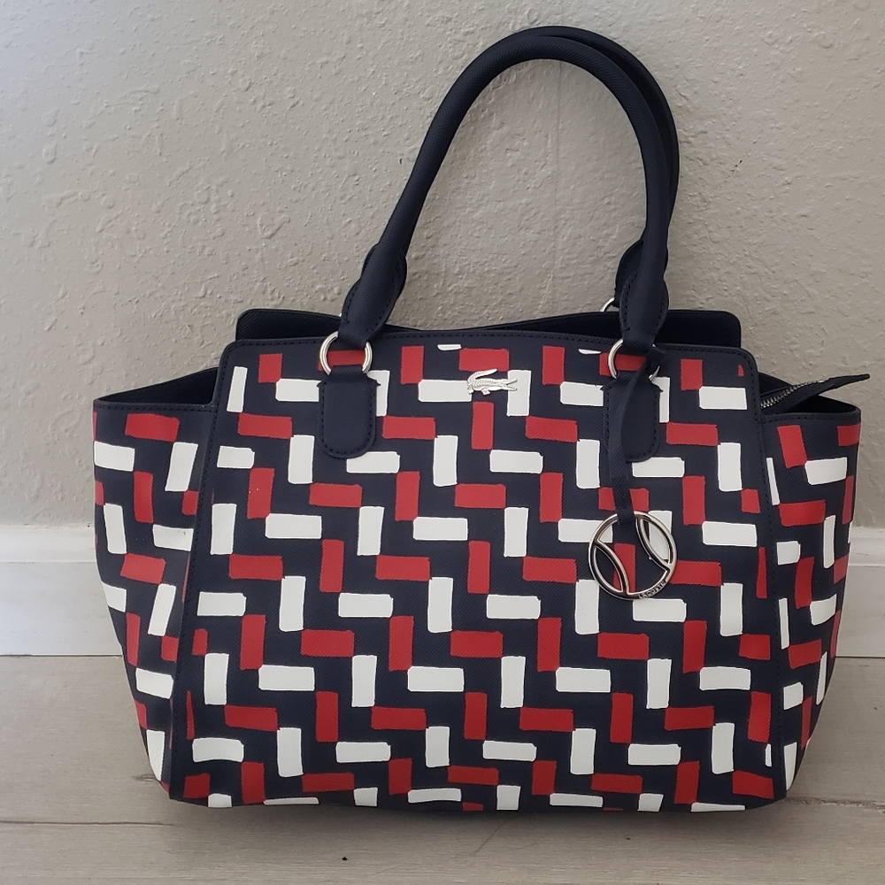 NWOT Lacoste Navy, Red and White handbag